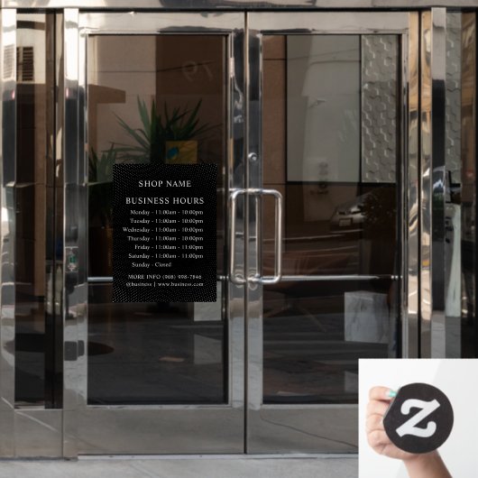 PUNTEN | Logo en kantooruren | wijzerplaat Raamsticker (Kantoordeur)