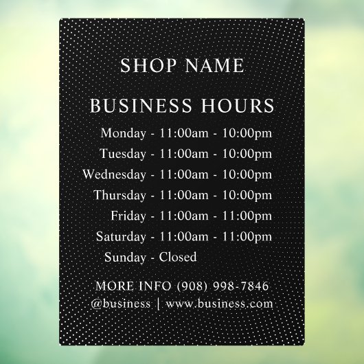 PUNTEN | Logo en kantooruren | wijzerplaat Raamsticker (Vel 3)