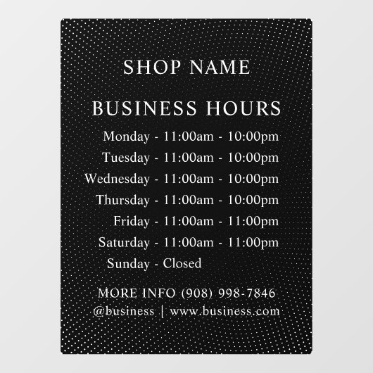 PUNTEN | Logo en kantooruren | wijzerplaat Raamsticker (Vel)