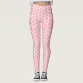 Punten met roze roos in roze lichtroze leggings (Voorkant)
