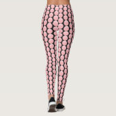 Punten met roze roos op zwarte stippen leggings (Achterkant)