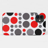 Punten rode, zwarte en grijze polka, naadloos graf Case-Mate iPhone case (Achterkant (horizontaal))
