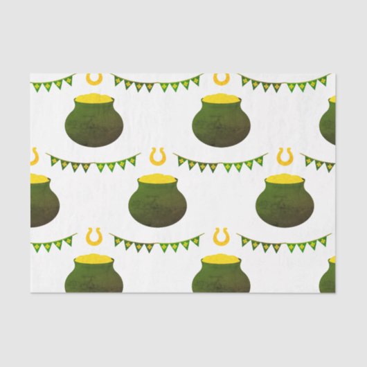 Punten van goud en Hoefijzers Tissuepapier (Voorkant)