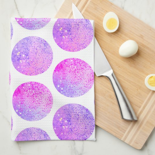 Punten van paarse glitter theedoek (Quarter Fold)