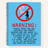 Puntenschoenen Waarschuwing Sky Blue op maat Notitieboek (Voorkant)