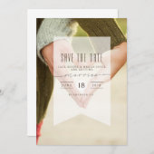 Puntige banneroverlay | De datumfoto opslaan Save The Date (Voorkant / Achterkant)