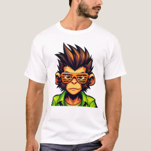 Puntige Harde Tekenfilm Aap Man T-shirt