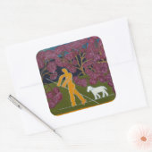 Punting in the River Avon 2011 Vierkante Sticker (Envelop)