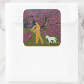 Punting in the River Avon 2011 Vierkante Sticker (Tas)