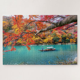 Punting on River in Herfst Kyoto Japan Travel Legpuzzel