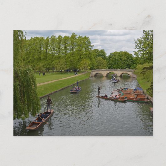 Punting op het Briefkaart van de rivierdam (Voorkant)