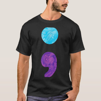 Puntkomma depressie preventie bewustwordingsweek t-shirt