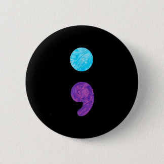 Puntkomma depressie preventie bewustzijn week ronde button 5,7 cm