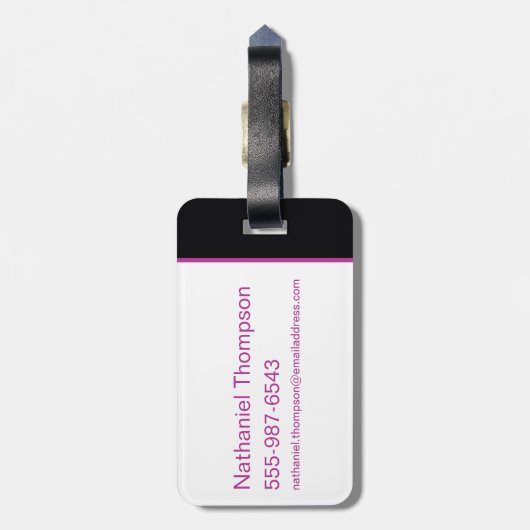 puntkomma-Logo Bagagelabel (Achterkant verticaal)