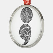 puntkomma metalen ornament (Links)