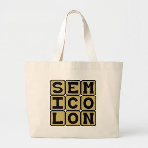Puntkomma, Type interpunctie Grote Tote Bag