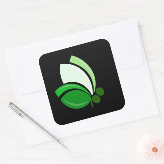 Puntkomvlinder Vierkante Sticker (Envelop)