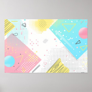 Puntpatronen en geometrische vormen achtergrond poster