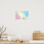 Puntpatronen en geometrische vormen achtergrond poster (Keuken)