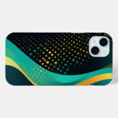 Puntpatronen in golvende lijnen op zwart Case-Mate iPhone case (Achterkant (horizontaal))