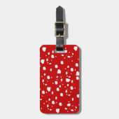 puntpatroon met rode paddestoeltje bagagelabel (Voorkant verticaal)