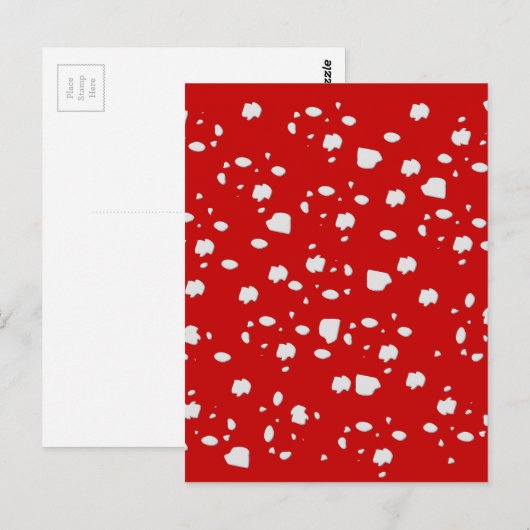 puntpatroon met rode paddestoeltje briefkaart (Voorkant / Achterkant)