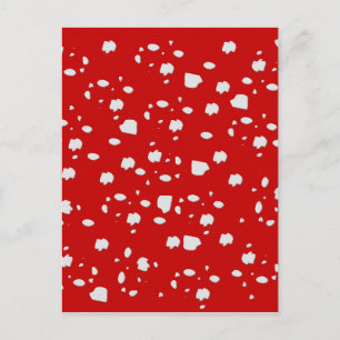 puntpatroon met rode paddestoeltje briefkaart