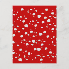 puntpatroon met rode paddestoeltje briefkaart