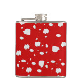 puntpatroon met rode paddestoeltje heupfles (Voorkant)