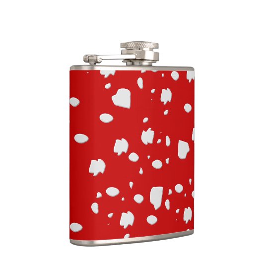 puntpatroon met rode paddestoeltje heupfles (Rechts)