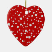 puntpatroon met rode paddestoeltje keramisch ornament (Rechts)