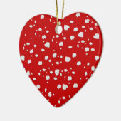 puntpatroon met rode paddestoeltje keramisch ornament (Links)