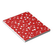puntpatroon met rode paddestoeltje notitieblok (Schuin)