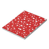 puntpatroon met rode paddestoeltje notitieblok (Linkerzijde)