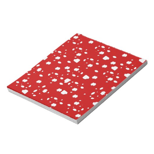 puntpatroon met rode paddestoeltje notitieblok (Linkerzijde)