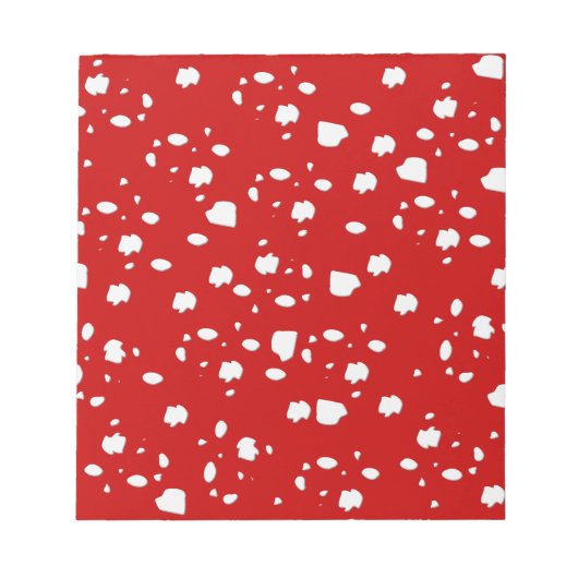 puntpatroon met rode paddestoeltje notitieblok (Voorkant)