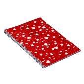 puntpatroon met rode paddestoeltje notitieboek (Rechterzijde)
