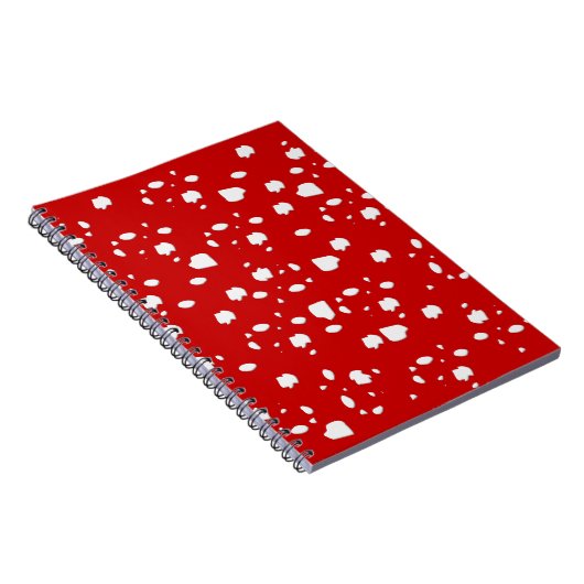 puntpatroon met rode paddestoeltje notitieboek (Rechterzijde)