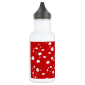 puntpatroon met rode paddestoeltje waterfles  (Links)