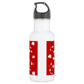 puntpatroon met rode paddestoeltje waterfles  (Achterkant)