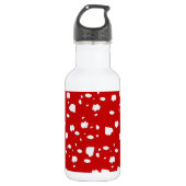 puntpatroon met rode paddestoeltje waterfles  (Voorkant)