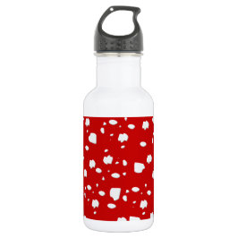 puntpatroon met rode paddestoeltje waterfles 