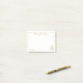 Puntraster: Golden Filigree kerstboom elegant Post-it® Notes (Op bureau)