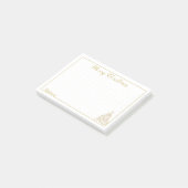 Puntraster: Golden Filigree kerstboom elegant Post-it® Notes (Schuin)