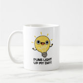 Punts Light Up My Day Funny Light Bulb Pun Koffiemok (Links)