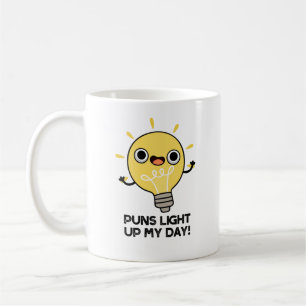 Punts Light Up My Day Funny Light Bulb Pun Koffiemok