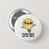 Punts Light Up My Day Funny Light Bulb Pun Ronde Button 5,7 Cm (Voorkant /achterkant)