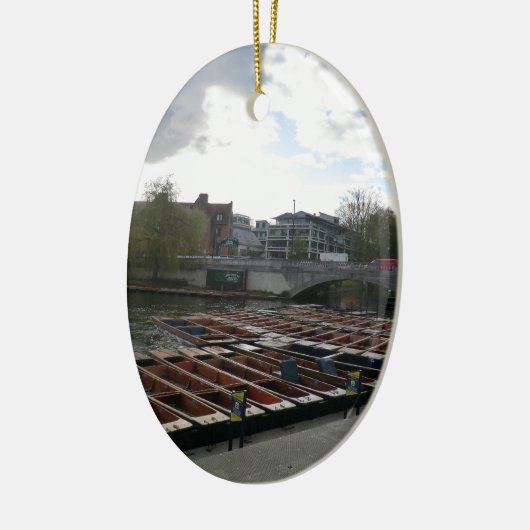 Punts on the River Cam in Cambridge Keramisch Ornament (Links)