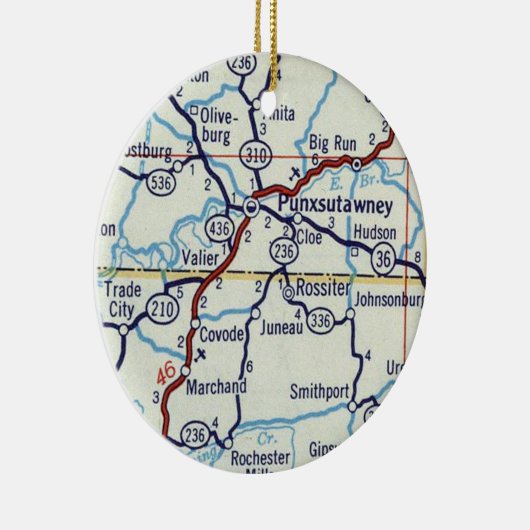 Punxsutawney Map Keramisch Ornament (Rechts)