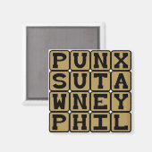 Punxsutawney Phil, Groundhog Day Dier Magneet (Voorkant / Achterkant)